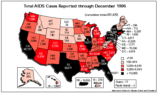 AIDS Distribution in the US